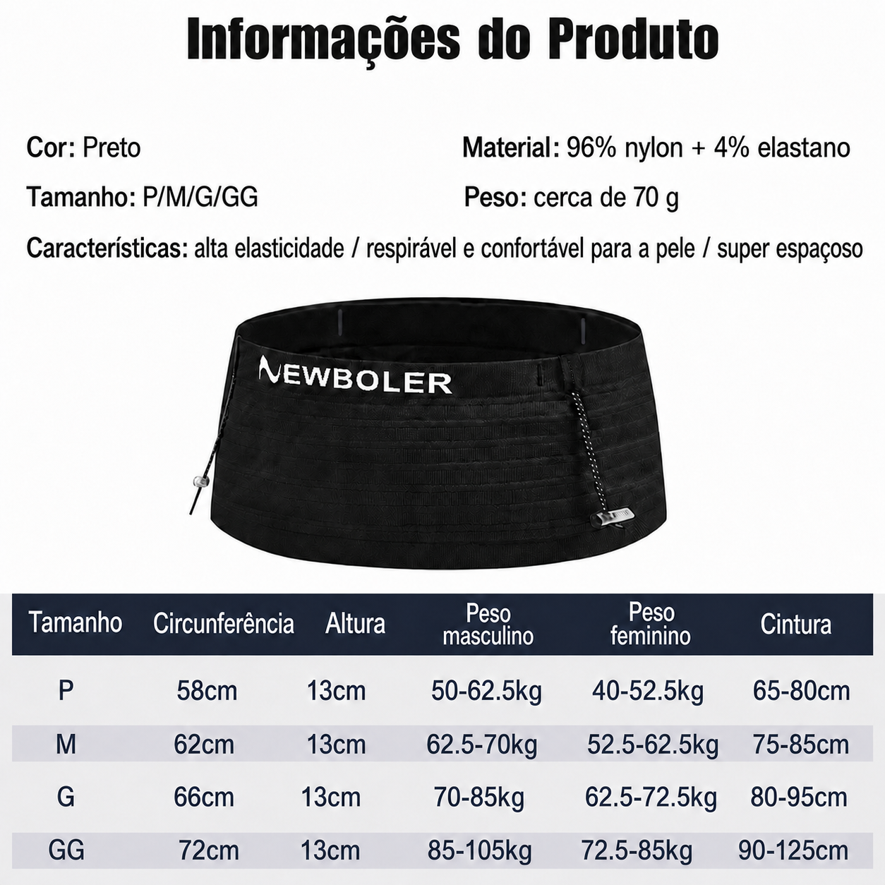 CINTO DE CORRIDA ELÁSTICO FUNCIONAL